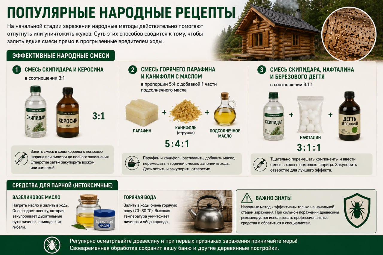 популярные народные рецепты от короеда